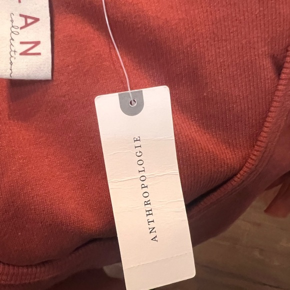 Anthropologie Dolan Tulle Sleeve Tank Top Size Medium Burnt Orange Rust NWT - Picture 9 of 11